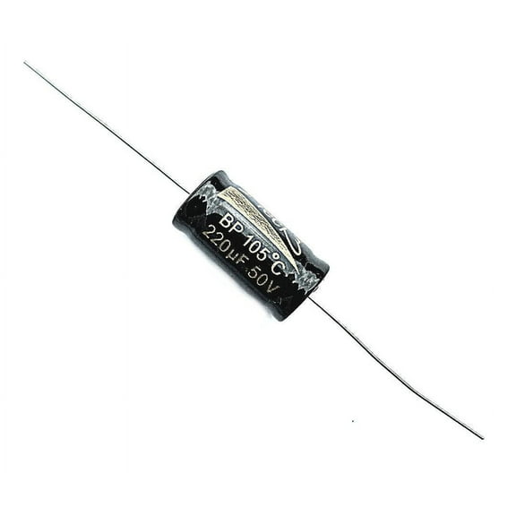 Axial Electrolytic Bipolar Capacitor, 220uF 50V, 105C, Tolerance ±20%