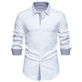 thumbnail image 2 of pstuiky camisa de manga larga para hombre, Camisa de manga larga con solapa y manga larga para hombre, informal, con bloques de color y rayas, talla europea camisetas de hombre s, 2 of 5