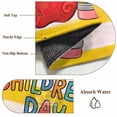 thumbnail image 6 of Children's Day Area Rugs 4'x6', Washable Small Throw Rugs for Office Bathroom, Cartoon Pencil Watercolor Yellow Striped Indoor Outdoor Rug Non-Slip Low Pile Carpet Runner Reversible Floor Mats, 6 of 8