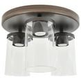 thumbnail image 6 of Better Homes & Gardens 12" Farmhouse 3-Light Walnut Flush Mount Ceiling Light, Clear Glass Shades, 6 of 10