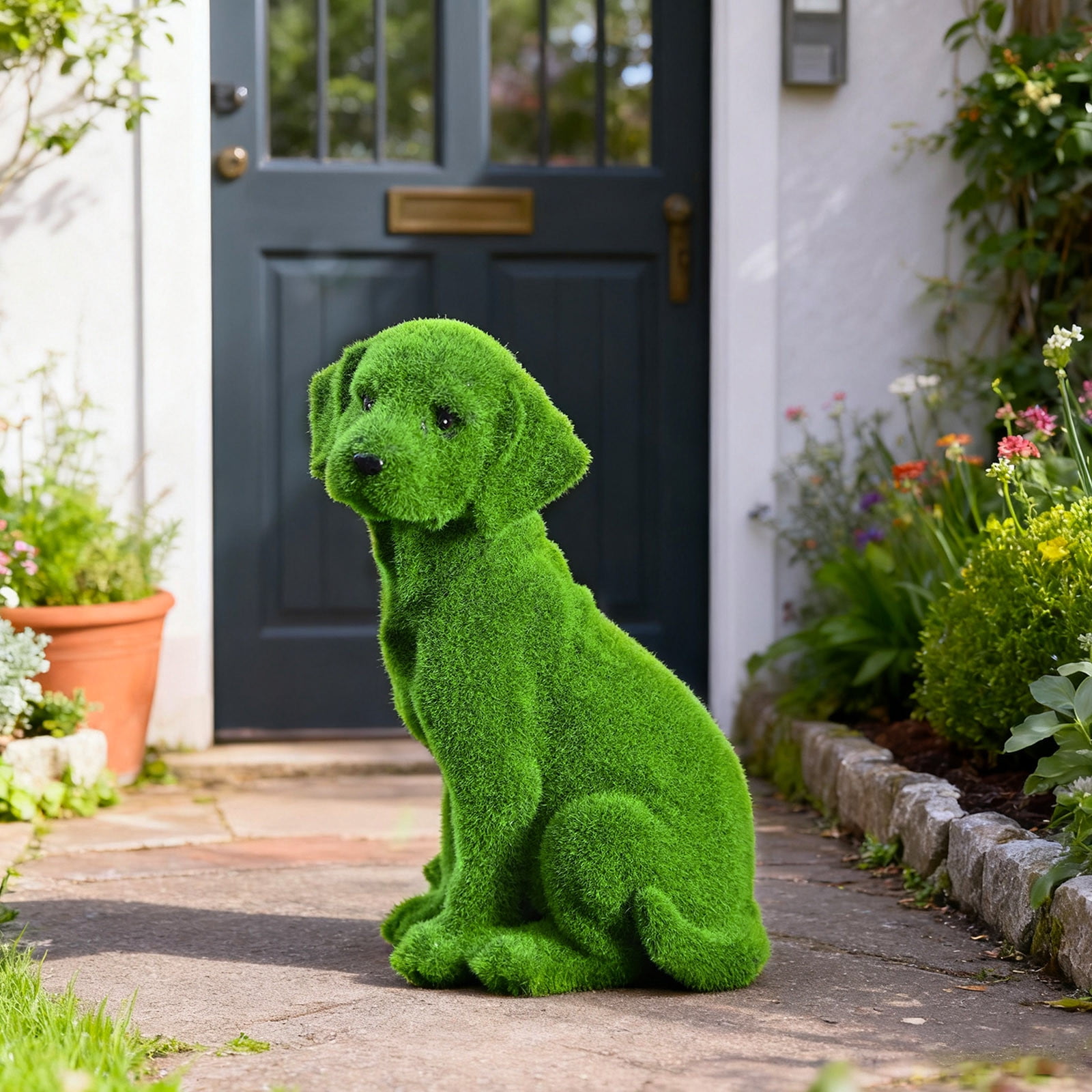 YIMWNYI Simulated Animals Sculpture for Garden Entrance, Resin Crafts Decor, Whimsical Dog Statue, Unique Home Accents, Perfect for Indoor Outdoor Decoration, Gift Idea for Friends and Family