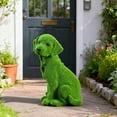 thumbnail image 5 of Lifelike Flocked Dog Resin Sculpture - Garden Entrance Decor, Cute Animal Statue for Yard & Patio, Durable Resin Craft for Outdoor Home Decoration, Green, 8.66*6.3*13.39in, 5 of 8
