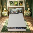 thumbnail image 4 of meiyoeat Waterfall Mountain Dino Zipper Twin Comforter Sets with Fitted Sheet and 2 Pillowcases, Natural Prehistoric Wildlife Zipper Bedding Set, Green Brown, Grey Reversible, 4-Piece, 4 of 6