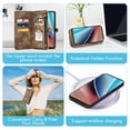 thumbnail image 5 of Asuwish Phone Case for Motorola Moto G Stylus 4G 2023 Zipper Wallet Detachable Cell Cover with Tempered Glass Screen Protector Crossbody Strap Flip Card Holder GStylus XT2317-1 XT2317-2 Women Brown, 5 of 8