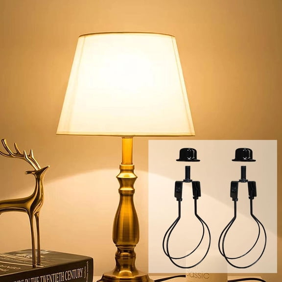 FurNest DTREELS Brass Lamp Harp Kits with Finials and Detachable Light Duty Bases, Set Accessories