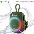 thumbnail image 1 of Portable Bluetooth Speaker with RGB Lights, 8W Stereo Sound Deep Bass Wireless Outdoor Speaker, TWS & TF Card Support, Cycling Speaker with Buckle, 1 of 15