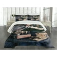 thumbnail image 3 of Ambesonne Gothic Quilted Bedspread Set 3 Pcs, Steampunk Woman Vintage, Queen Size, Brown Teal, 3 of 5