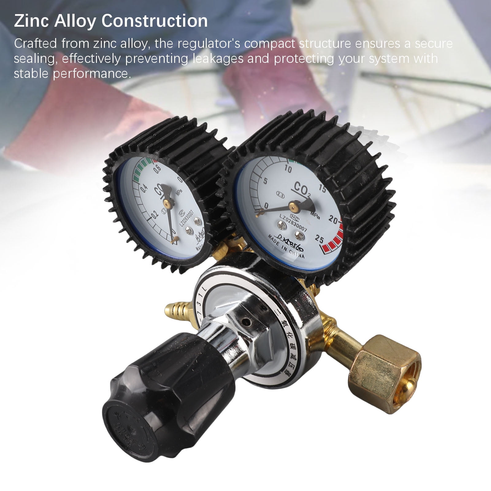 Yajisi Carbon Dioxide Regulator 2 Gauge CO2 Pressure Regulator for Welding Cutting Electronic Industries
