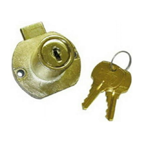 National Lock N8703 04G 415 0.88 in. Disc Tumbler Dead Bolt Drawer Lock - Antique Brass