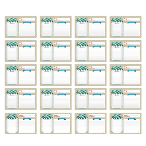 De Recetas, Tarjetas De Doble Cara, Cartulina Gruesa, Tarjetas Premium Para Bodas, Despedidas De Soltera, Eventos Especiales 20 Tarjetas Inevent HA044919-01