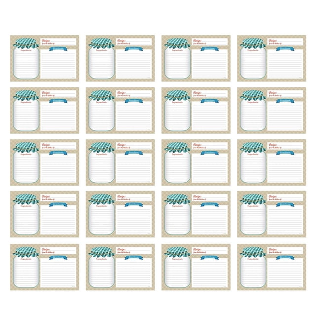 De Recetas, Tarjetas De Doble Cara, Cartulina Gruesa, Tarjetas Premium Para Bodas, Despedidas De Soltera, Eventos Especiales 20 Tarjetas Noticed HA044919-01