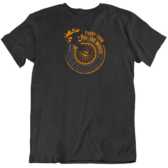 Make Your Mark Design Every Turn of The Wheel T-Shirt Gifts for Bicyclist or Cyclist Men & Women Black