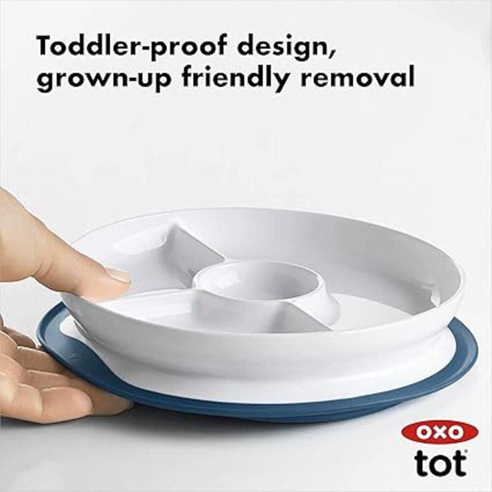 Oxo Tot - Stick & Stay Suction Divided Plate - Opal - 6 months +