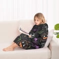 thumbnail image 4 of Halloween Colorful Spooky Elements Blanket Hoodies for Kids 6-13YR Oversize Wearable Blanket Hoodies for Boys Girls Teens, 4 of 7