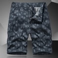 thumbnail image 4 of WREESH Men's Casual Shorts Cargo Shorts Cargo Shorts Running Shorts Multiple Utility Pockets Elastic Waist Cotton Hiking Shorts Blue, 4 of 5
