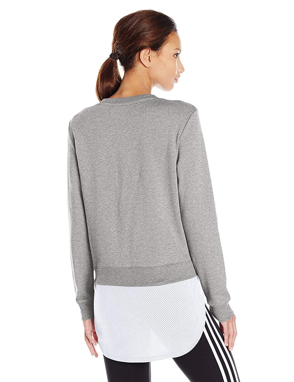 adidas Women's Athletics Layer Sweatshirt, Medium Grey Heather, X-Large