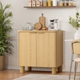 thumbnail image 5 of LuxenHome Natural Wood Finish 2-Door Storage Cabinet, Manufactured Wood Organizer for Home & Office, 5 of 12