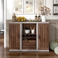 thumbnail image 3 of Furniture of America  Xole 47-in. Rustic 7-shelf Sideboard Distressed Walnut 47.25"W X 15.6"D X 31.50 Distressed,Walnut Finish, 3 of 5