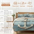 thumbnail image 6 of Nautical Anchor Bedding Duvet Cover Set Queen Size 4 Pieces Vintage Style Blue Wood Grain Bedding Set with Zipper Closure, 1 Comforter Cover 90x92 Inches 1 Flat Sheet & 2 Pillow Cases, 6 of 7