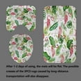thumbnail image 4 of 4PCS Red Flamingo Shower Curtain Sets with Rugs, Waterproof White Fabric Shower Curtain, Tropical Green Palm Banana Monstera Leaves Plant Botanical Hawaii Modern Bathroom Decor, Flamingo Gifts, 4 of 7