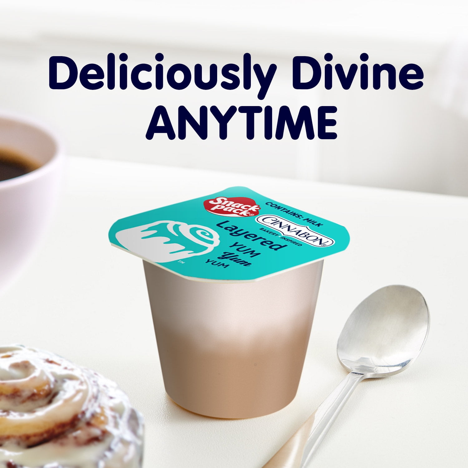 (4 pack) Snack Pack Cinnabon Bakery Inspired Flavored Pudding Cups 3.25 oz 6 Count