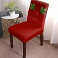 thumbnail image 2 of Dining Room Chair Covers, Merry Christmas and Happy New Year Reindeer Ball Pine Branch Leaves Winter Red Stretch Parsons Chair Slipcovers Removable Kitchen Chair Protector Cover， Set of 4, 2 of 6