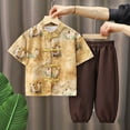 thumbnail image 6 of Mercatoo Toddler Boys New Chinese Disc Buckle Tang Suit Child Short Sleeve Tops Pants Outfits Kids Summer Casual Clothes Set, 6 of 7