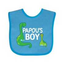 Inktastic Papou's Boy Grandson Dinosaur Boys Baby Bib