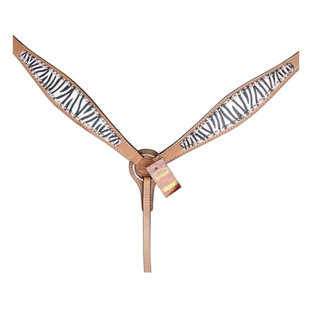 HILASON Western Horse Leather Breast Collar Tack Set Zebra
