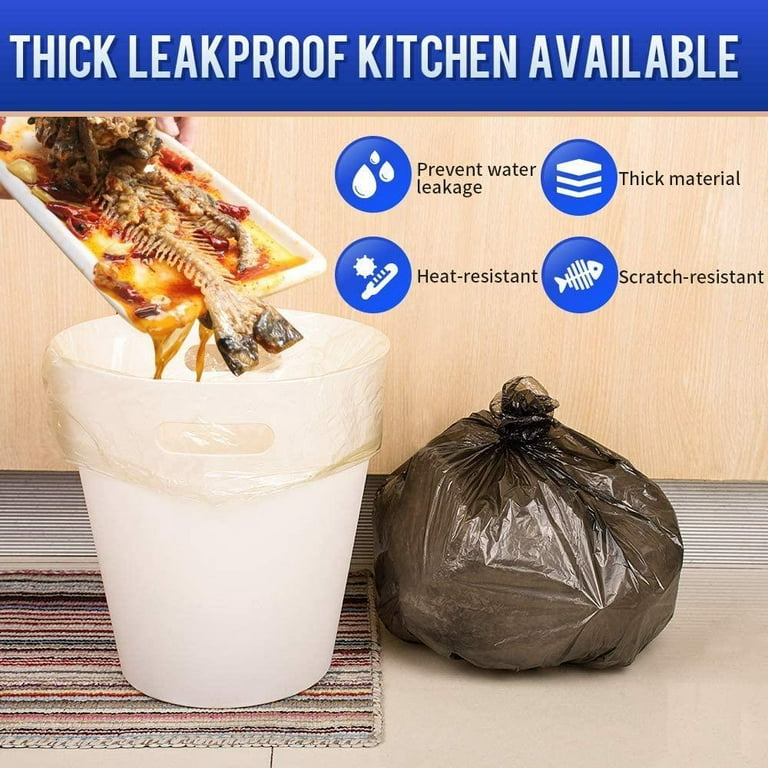 Toplive Trash Bag ,8 Gallon 60 Count Garbage Bag Biodegradable Compostable  1.5 Mil Thickness Trash Bags Wastebasket Bin Liners for Home Bathroom  Bedroom Kitchen Office Trash Can(3 Rolls) 