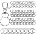 thumbnail image 1 of Woeilo 100PCS Swivel Snap Hooks with Key Rings, 50Pcs Key Chain Clip Hooks and 50Pcs Key Rings, Lanyard Lobster Claw Clasps for Keychains Jewelry Art Crafts Silver, 1 of 5