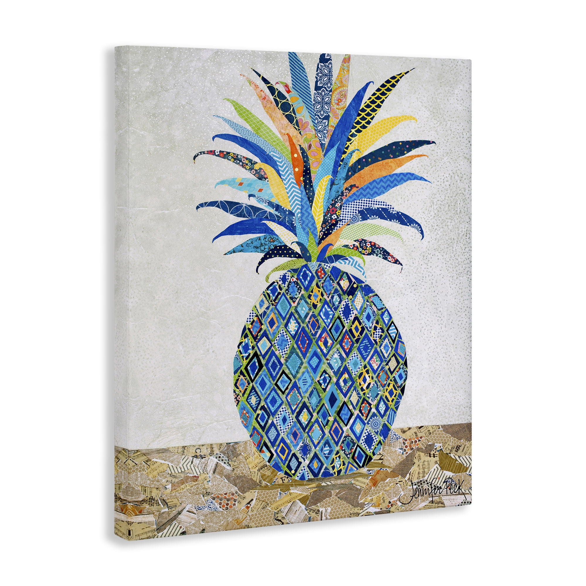 Stupell Industries Mosaic Patterned Pineapple Food & Beverage Painting Gallery Wrapped Canvas Art Print Wall Art, 24 x 30