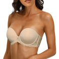 thumbnail image 1 of CHUANK Women‘s Underwire Contour Multiway Full Coverage Strapless Bra Plus Size Black 34C, 1 of 5