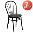 thumbnail image 3 of Flash Furniture 2 Pack HERCULES Series Fan Back Metal Chair - Black Vinyl Seat, 3 of 8