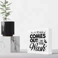 thumbnail image 5 of Zomyto 5x5 Inch It All Comes Out in The Wash Wooden Box Sign Decor Desk Sign,Funny Laundry Room Wooden Box Block Sign for Home Hotel Shelf Table Decorations, 5 of 7
