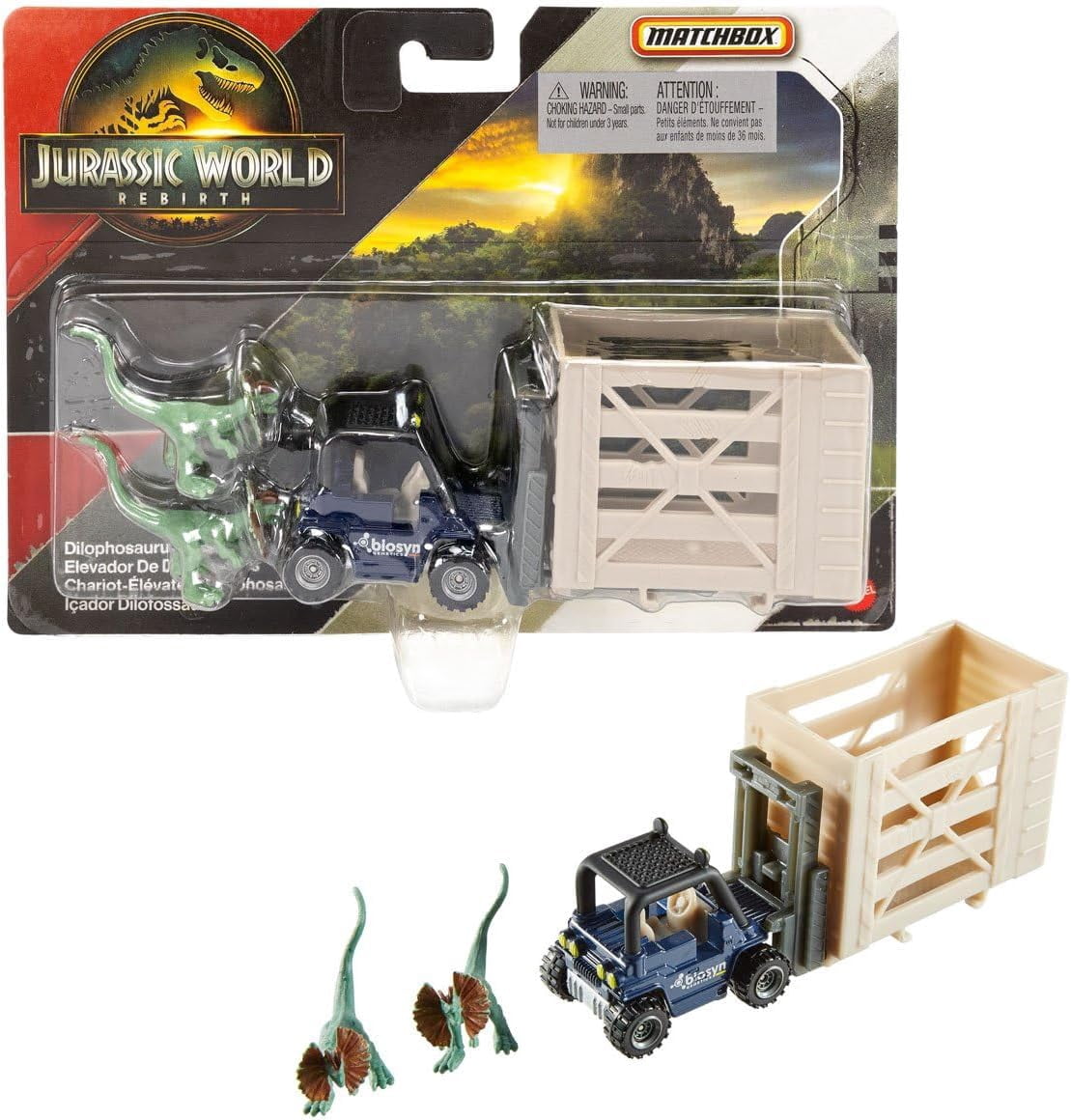 Matchbox Jurassic World Rebirth Dinosaur & Capture Vehicle Pack, Complete Set of 6, Ages 3+ JGL74-956A