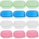 thumbnail image 2 of 12 cajas de almuerzo de plástico rectangulares de 280 ml, contenedor de comida desechable, caja sellada de cocina para pastel de frutas (verde, azul, transparente y rosa, 3 unidades para cada color), 2 of 8
