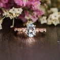 thumbnail image 5 of HeartsAndYou 2ct Natural Aquamarine Diamond Milgrain Accent Solitaire Ring 14k REAL Rose Gold, 5 of 9