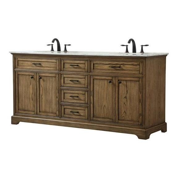 72 inch double bathroom vanity in driftwood