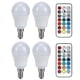 thumbnail image 3 of Bombilla RGB, Bombillas LED Que Cambian De Color RGB De 45 W, Brillo De Color Monocromático Ajustable Con Control Remoto Para Dormitorio, Escalera, Bar, Hogar, Bar, Fiesta, Fyydes Zócalo de lámpara RGB + blanco cálido 3000K E14, 3 of 8