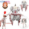 thumbnail image 2 of Disfraz de payaso de película Pennywise, disfraz de Cosplay con cambio de género, disfraz de Lolita de terror para Halloween, vestido de fantasía para mujer, conjunto completo para fiesta de carnaval, 2 of 5