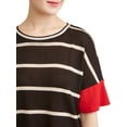 thumbnail image 4 of Self Esteem Juniors Contrast Sleeve T-Shirt733 Black Multi S, 4 of 4