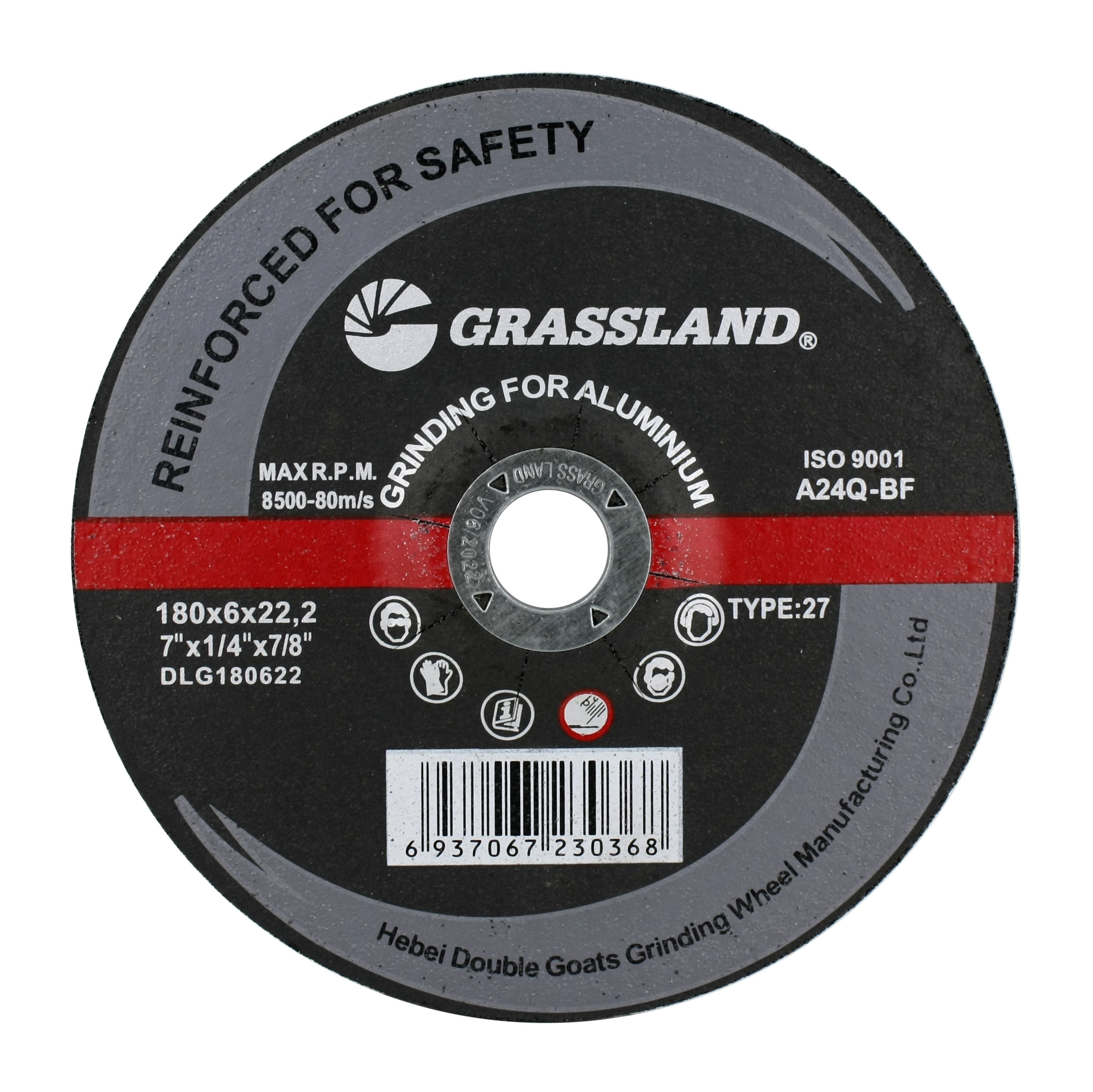 Grinding Disc, Aluminum Grinding wheel 7" x 1/4" x 7/8" T27 (10