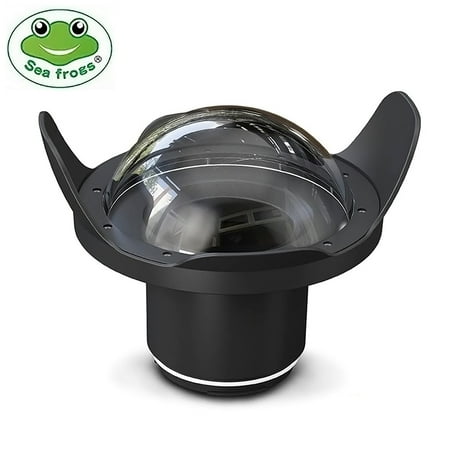 Image of SeaFrogs WA006-A Optical Acrylic 40M/130FT 8 inch Wide Angle Dome Port Fisheye Wide-Angle Lens for Waterproof Camera Case (φ 90mm L 106mm)