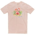 thumbnail image 2 of Oversized Spring Flamingo Cotton Short Sleeve Graphic Shirt - Pale Pink 3XL, 2 of 4