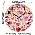 thumbnail image 3 of Pratyus Heart Pattern Gold Heart Print Wall Clock, Decor for Living Room, Kitchen, Dorm - Perfect Everyday Gift, Silent Non-Ticking 10-Inch Round Clock 10x10in, 3 of 8