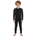 thumbnail image 3 of Moggemol Ensemble de Couche de Base de Compression pour Garçons, Col Rond, Haut à Manches Longues avec Leggings à Taille Élastique, Noir Gris 22, 3 of 5