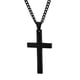 thumbnail image 1 of EeaseMX Collar con colgante de cruz de acero de titanio simple, regalo para mujer y hombre (negro, con cadena), 1 of 8