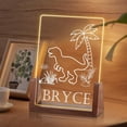 thumbnail image 1 of Luz de noche de dinosaurio personalizada con nombre, regalos de cumpleaños de Navidad para niños personalizados, luz de noche de acrílico, decoración de guardería para niños personalizada, lámpara de, 1 of 6