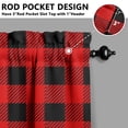 thumbnail image 3 of Striped and Checkered Fusion Kitchen Curtains Set of 2 - 27.5x36 Inch Tier Window Panels Semi-Sheer Rod Pocket Farmhouse Style, 3 of 4